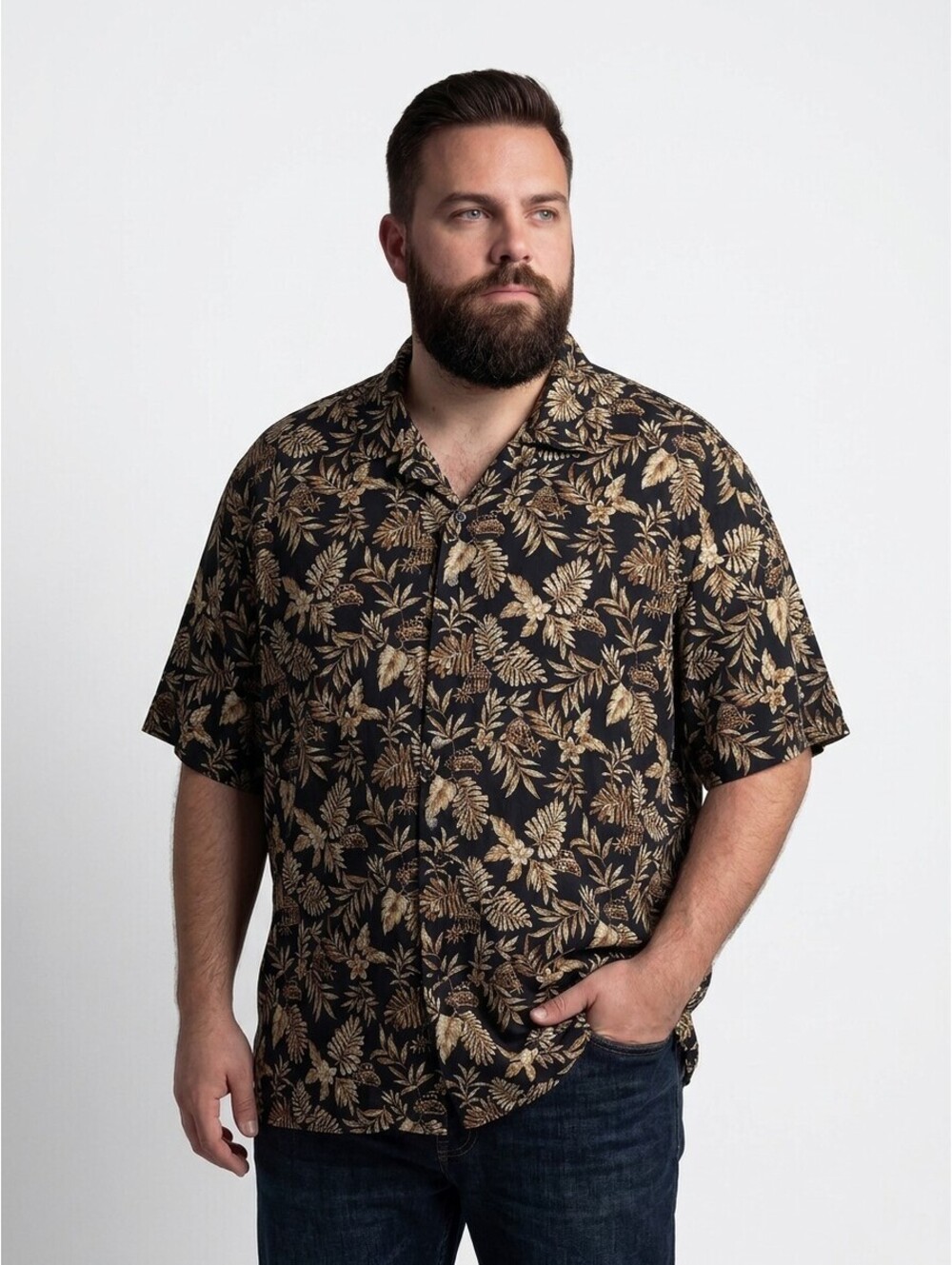 NWT Vintage Pierre Cardin Hawaiian Shirt 4XL 100% Cotton Big & Tall Woodie Car
